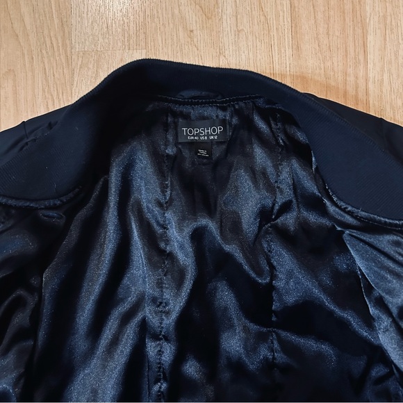 Topshop Jackets & Coats Bomber Jacket Color: Blue Size UK 12 - Picture 5 of 5